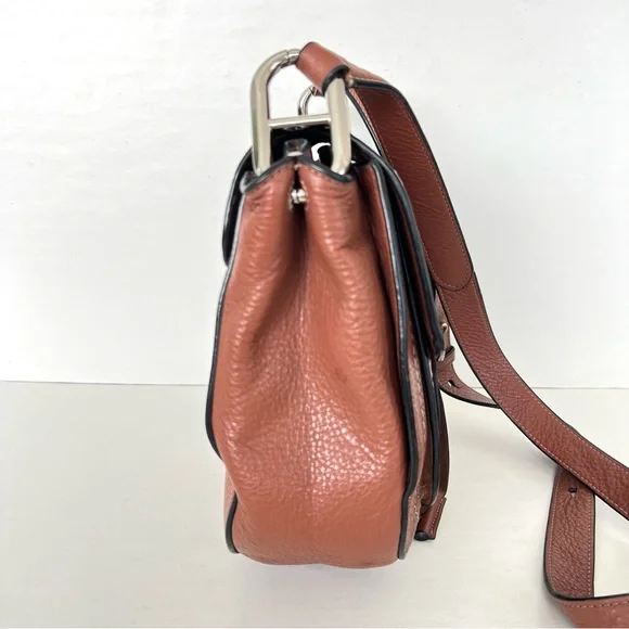 ♦️SOLD♦️MARC JACOBS Maverick Pebble Leather Flap w Suede Ties Saddle Shoulder - Picture 7 of 16